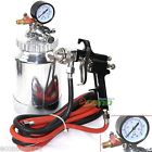 83355 6ft Painting Air Fluid Quart Canister Gauge Tank Gun Spray 2 Hoses