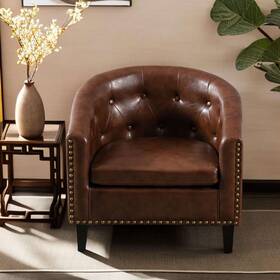Accent Chair 672361659717 Modern Pu Leather Armchair Tufted Livingroom