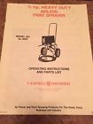 Al-3000 Campbell Hausfeld Operating Instructions Parts List Paint Sprayer