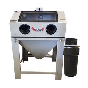 2022eb American Hawk Industrial 38 X 60 Sand Blast Cabinet With Dust Collector Hand Controlled Blaster