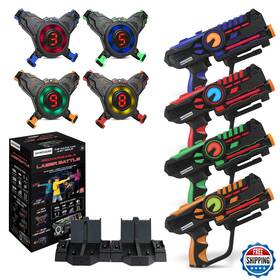 Armogear B08ljrqv2n Laser Tag Guns And Vests Set Of 4 - Multiplayer Lazer Tags For Kids Adu