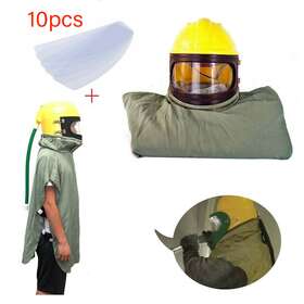 Aytcrno 768596499577 Us Air Supplied Safety Sandblast Helmet Sandblaster Hood Protector 10 Layer Lens