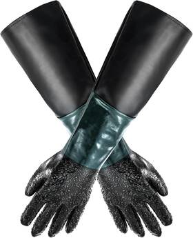 Branded01 313016466495 Rubber Sandblasting Sandblaster Gloves 23.6 Inch Sandblast Cabinet New