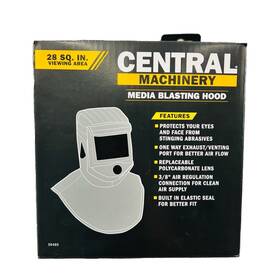 59485 Central Machinery New Blasting Hood Media Mask Bump Cap Hat Abrasive Sand Blast Blaster Cabinet
