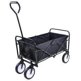 Jinxotcart8 Cesicia Garden Carts 46.45 Inch X 39.37 19.68 With Handle Grips Portable Black