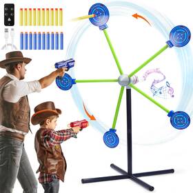 Fygurso B0d97wk843 2-player Foam Dart Toy Gun With Auto Reset Rotating Shooting Target Game