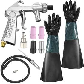 Blasters-0136 Halfchet 7 Pcs Sand Blaster Gun Kit 1 Pair Rubber Sandblaster Gloves Siphon Sandblaste