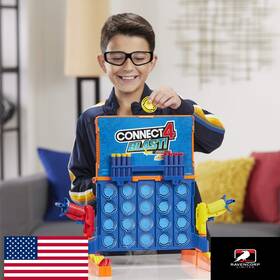 Hasbro Gaming B0824t2q3h Connect 4 Blast Nerf Powered Game With Blasters And Foam Darts - Fast Paced Fun