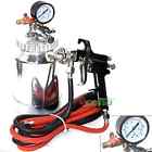 I S Import 2 Quart Spray Canister Tank Painting Gun 6ft Air Fluid Hoses Gauge 068000291750