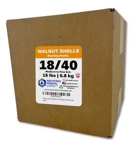 Industrial Mineral Supply 660111921436 Premium Ground Walnut Shells Grit Size 18/40-15 Lbs/6.8 Kg - Medium To Fine G