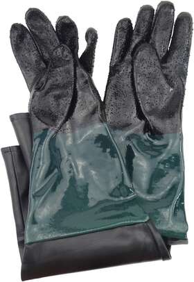 Jewboer 696229586748 23.6 Rubber Sandblast Cabinet Glovessandblasting Sand Blaster Gloves For Sandbl