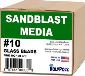 Marktiva 445014573516 Sandblasting Media Glass Beads #10 10 Lbs 100-170 Grit For Sandblaster Abrasi