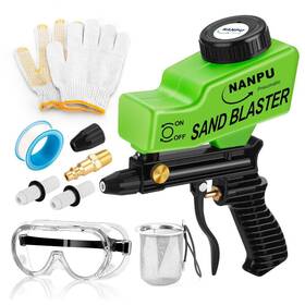 Nanpu 974435091206 Air Sand Blaster Gun With Gravity Feed - Ceramic Nozzle Metal Body Fo