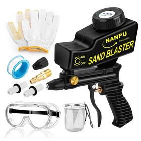 Nanpu 974435091237 Air Sand Blaster Gun With Gravity Feed - Ceramic Nozzle Metal Body For Pai