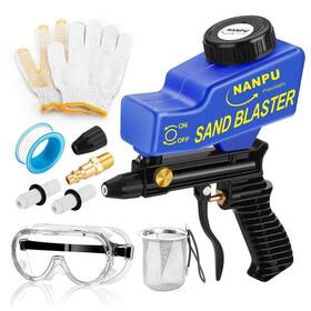 Nanpu 974435091244 Air Sand Blaster Gun With Gravity Feed - Ceramic Nozzle Metal Body For Pai