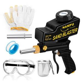 Np-asbp1-k Nanpu Air Sand Blaster Gravity Feed Gun Rust Paint Remover Soda Walnut Shells Media