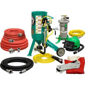 Pirate Brand 121-0510-d Clemco Compatible Portable Sandblast Pot 0.5 Cu Ft Pneumatic Package Kit