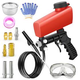 Ls-747 Qcdeng Red Portable Sandblasters Come With Two Feed Options Air Sand Blaster Gun Ki