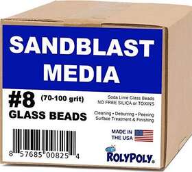 Roly Poly 857685008254 Sandblasting Media Glass Beads #8 Medium 70-80 Grit 10 Lbs For Sandblaster