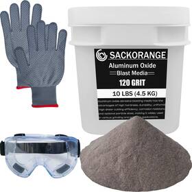 Oc-l97y-7xr2 Sackorange 10 Lbs #120 Grit Medium Aluminum Oxide Blast Media - Premium Long-lasting San