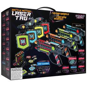 Squad Hero B082xjrtmg Rechargeable Laser Tag Set - 4 Guns And Vests 360 Sensors Lcd 8 F