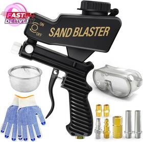 Tailonz Pneumatic 744110854473 Black Portable Air Sand Blaster Gun Kit For Compressor Rem