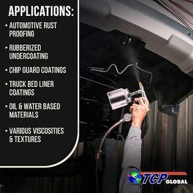 Ug100 Tcp Global Air Rust Proofing And Undercoating Gun Suction Feed 2 Wands 22 Inch