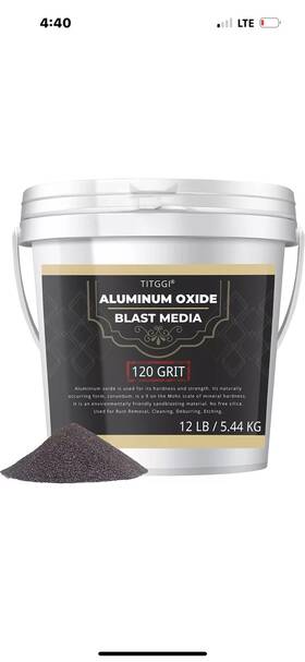 Titggi 313044690619 #120 Grit Aluminum Oxide Blast Media Medium 12 Lb Long-last Sand Blasting