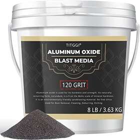 Titggi 669936845910 #120 Grit Aluminum Oxide Blast Media 8 Lbs/3.6kg - Premium Long-lasting Sand