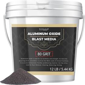 Titggi Abrasive 726084825093 #80 Grit Aluminum Oxide Blast Media 12 Lbs/5.44kg - Premium Long-lasting Sand