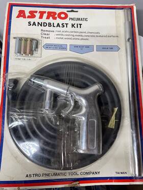 532123 Tool Luxe Pneumatic Astro Sand Blaster Gun Kit Sandblasting Sandblaster Blasting