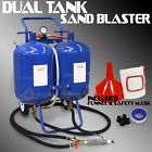 Twin Shop Media Soda Blasting Sandblaster Sand Baking Tank Dual Blaster Abrasive