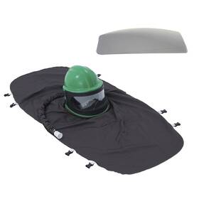 Yoxiiha 717331685591 Professional Green Sandblasting Hood With 3 Replaceable Outer Lenses Dust Hel
