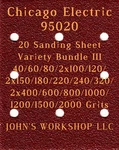 Chicago Electric 95020 - 17 Different Grits Sheet Variety Bundle Iii. Fixed Price $19.99.