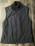 Columbia Quilted Mixed Media Sweater Vest Black Full Dual Action Zip Small. Fixed Price $15.99.