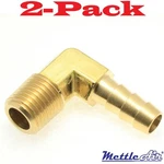 2-PACK! 1/4" Barb X Brass 90 Male Npt Elbow 139-4B Mettleair Factory New!. Fixed Price $13.62.