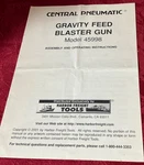 Central Pneumatic Gravity Feed Blaster Gun Manual 45998 Guc Operating Instructio. Fixed Price $10.00.