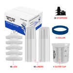 Finish-rite Disposable Paint Cup Set 400CC 50 Lids & Liners W/hard. Fixed Price $79.00.