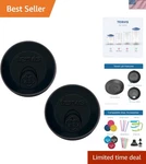 Travel-ready Insulated Lids For Tumblers & Mugs 2-PACK Elegant Black Finish. Fixed Price $14.39.