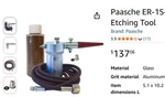 Paasche Air Eraser (ER-1S) Abrasive Etching Tool. Fixed Price $69.58.