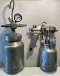 Vtg Binks 80-228 Pressure Pot And Gauge Devilbiss Type Mbc Spray Gun 30 Tip Kit. Fixed Price $275.00.