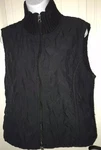 Columbia Quilted Mixed Media Sweater Vest Black Full Dual Action Zip AL1034 Vguc. Fixed Price $17.99.