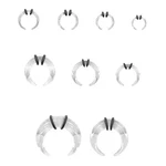 1PC Buffalo Horn Horseshoes Clear Acrylic Shaped Septum Pincher Tapers Bull. Fixed Price $10.21.