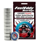 15X24X5 Ceramic Rubber Sealed Bearing 6802-2RSC 10 Units. Fixed Price $65.99.