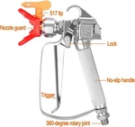 Dusichin DUS-036 Airless Spray Gun, High Pressure 3600 Psi 517 Tip Swivel. Fixed Price $25.97.