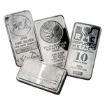 10 Oz Silver Bar - Random Design. Fixed Price $784.70.