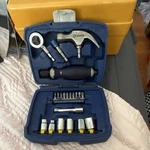 Kobalt Mixed Tool Set Blue Chrome Sae Hammer Ratchet Screwdriver Hard Case. Fixed Price $40.50.