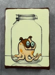 Kudu-lah Biscuits Mason Jar Critter Canvas Print Signed Monster Art 2019. Fixed Price $34.99.