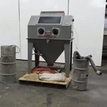 Econoline Abrasive Blast Cabinet Siphon Feed 42" X 24" W/ Dust Filter 110PSI. Fixed Price $1055.18.