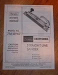 Sears Craftsman Air Straight Line Sander Owners Manual 756.18967. Fixed Price $14.95.